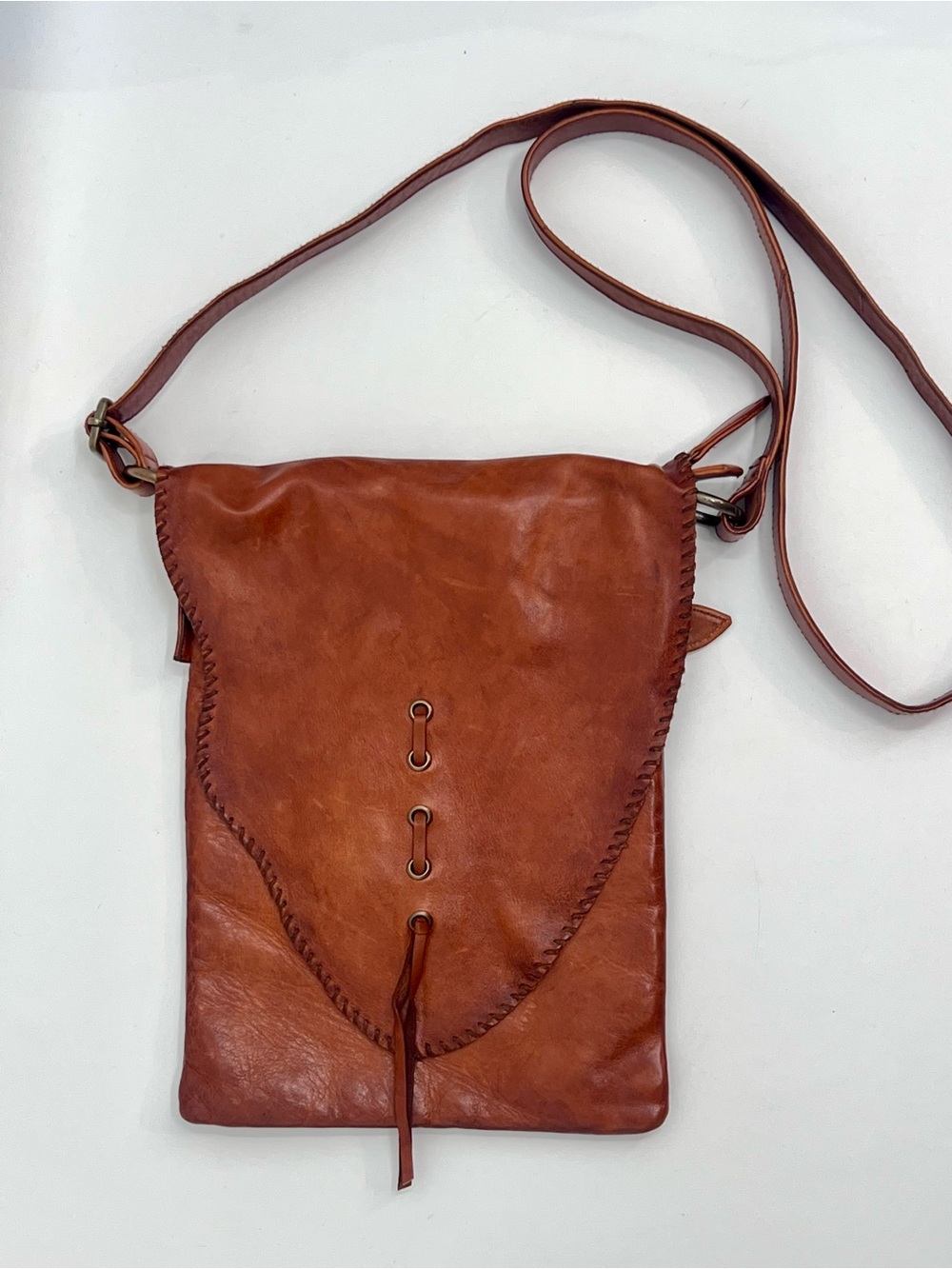 Sully whipstitch leather crossbody bag western boho